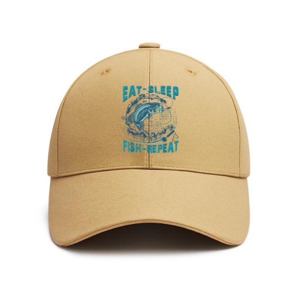 Eat Sleep Fish Repeat Fishing Cotton Baseball Hat