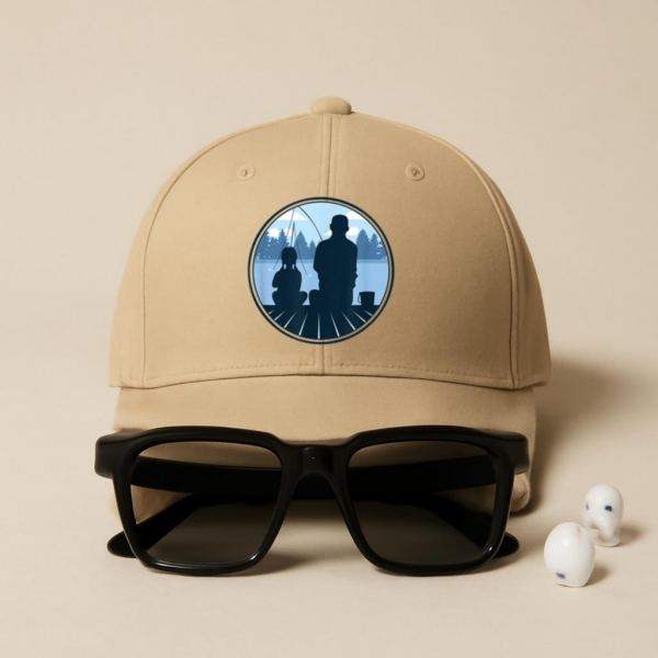Father And Daughter Fishing Cotton Baseball Hat - Image 4