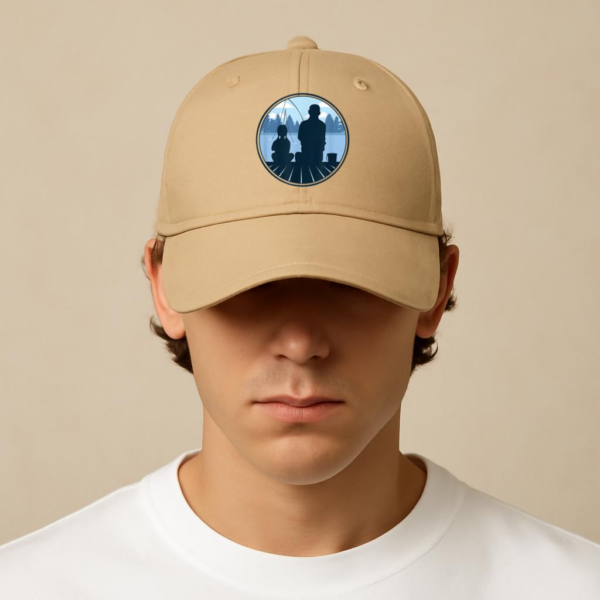 Father And Daughter Fishing Cotton Baseball Hat - Image 3