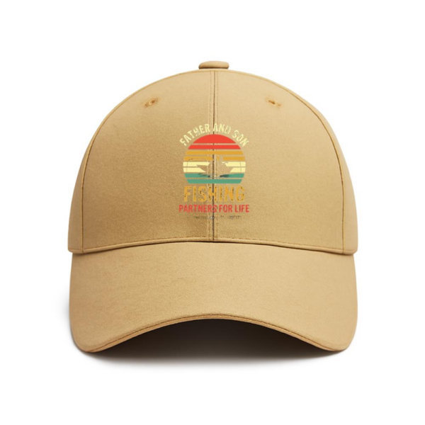 father son fishing partners life Cotton Baseball Hat