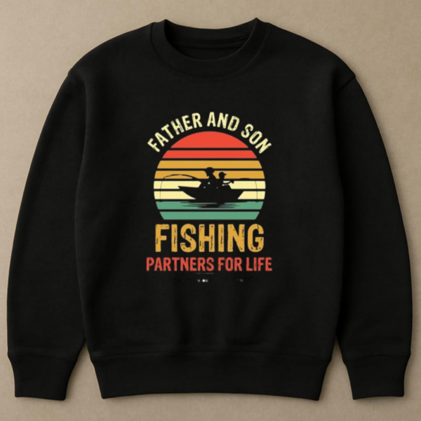 father son fishing partners life Sweatshirt - Image 4