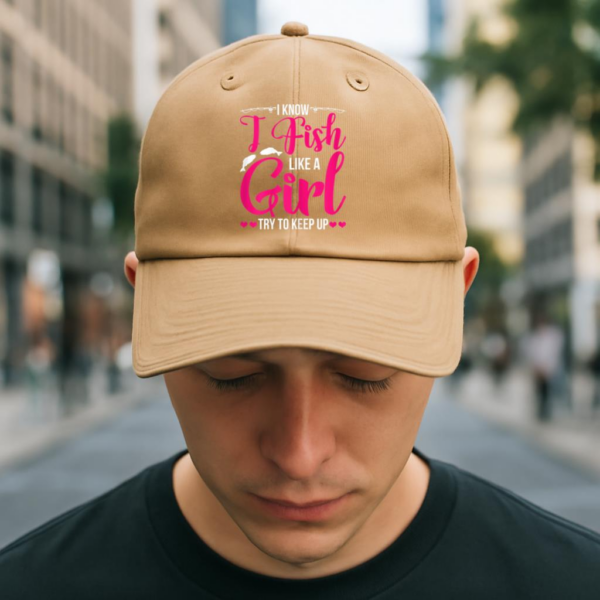 Fish Like Girl Try To Keep Up Cotton Baseball Hat - Image 2