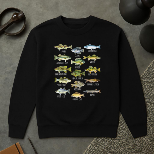 Fish Species Biology Types Of Freshwater Fishing Sweatshirt - Image 2