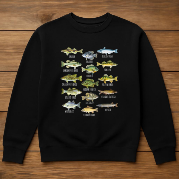Fish Species Biology Types Of Freshwater Fishing Sweatshirt - Image 3