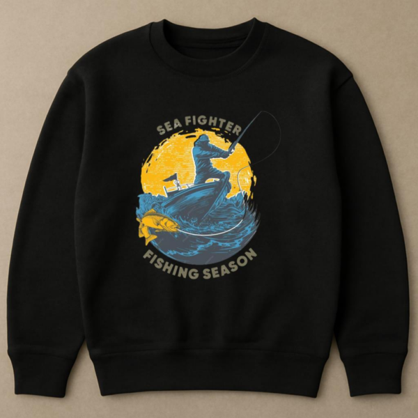 Fisherman Peaceful Artistic Fishing Sweatshirt - Image 4