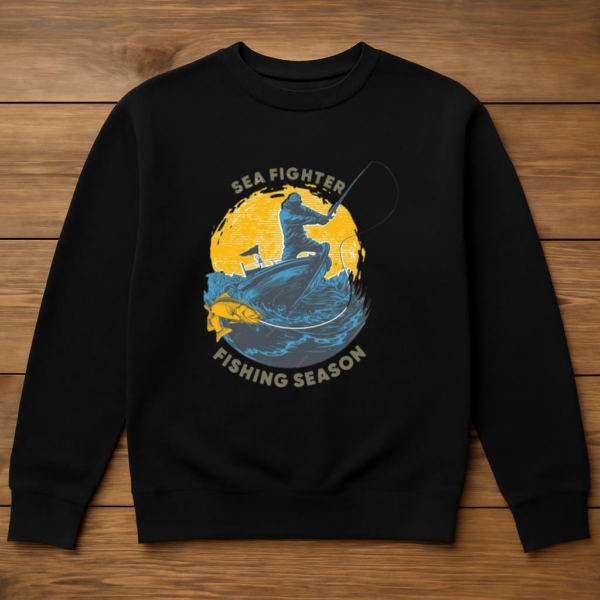 Fisherman Peaceful Artistic Fishing Sweatshirt - Image 3