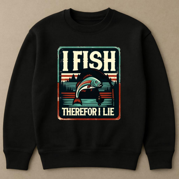 Fisherman Peaceful Cartoon Fishing Sweatshirt - Image 4
