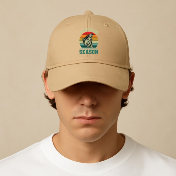 Fisherman Peaceful Modern Fishing Cotton Baseball Hat - Image 3