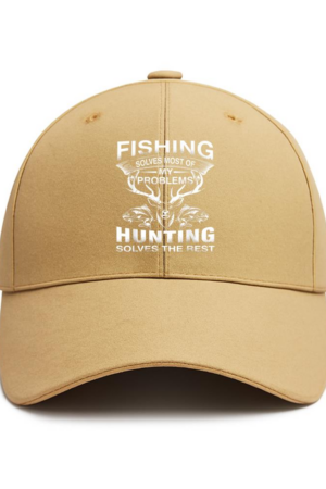 Fishing And Hunting Solves The Rest Cotton Baseball Hat
