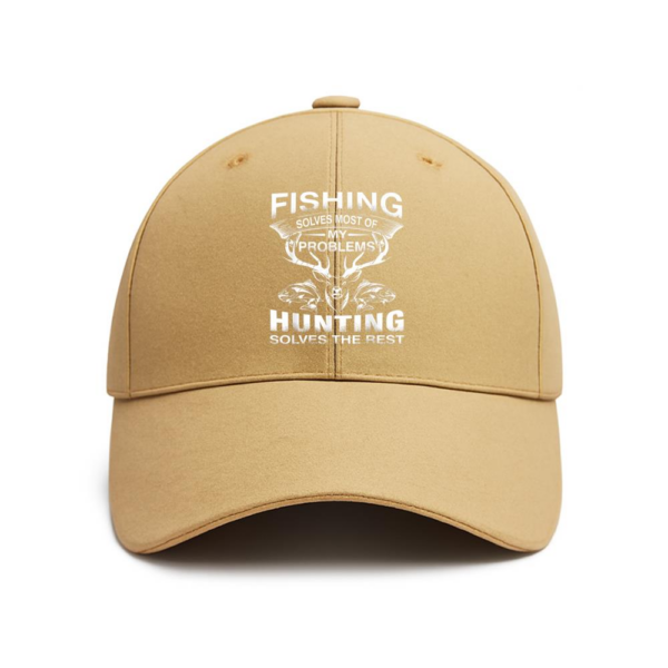 Fishing And Hunting Solves The Rest Cotton Baseball Hat