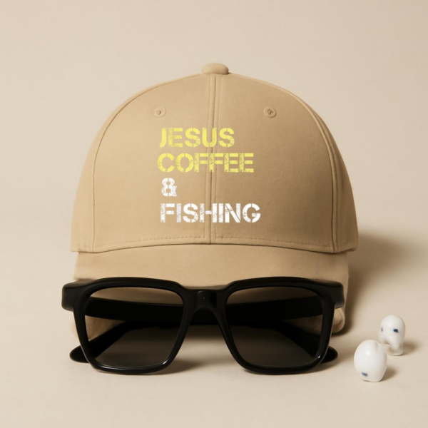 Fishing Apparel For Christian Coffee Cotton Baseball Hat - Image 4