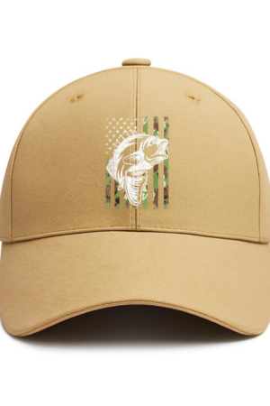 Fishing Camouflage USA Flag Bass Cotton Baseball Hat