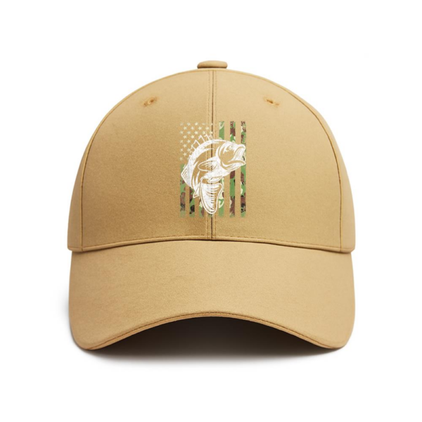 Fishing Camouflage USA Flag Bass Cotton Baseball Hat