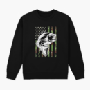 Fishing Camouflage USA Flag Bass Sweatshirt