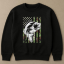 Fishing Camouflage USA Flag Bass Sweatshirt