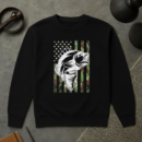 Fishing Camouflage USA Flag Bass Sweatshirt