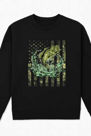 Fishing Camouflage USA Flag Sweatshirt