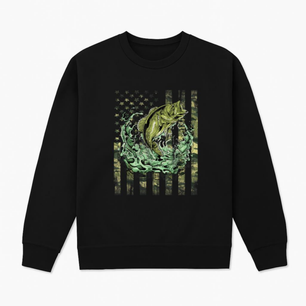 Fishing Camouflage USA Flag Sweatshirt