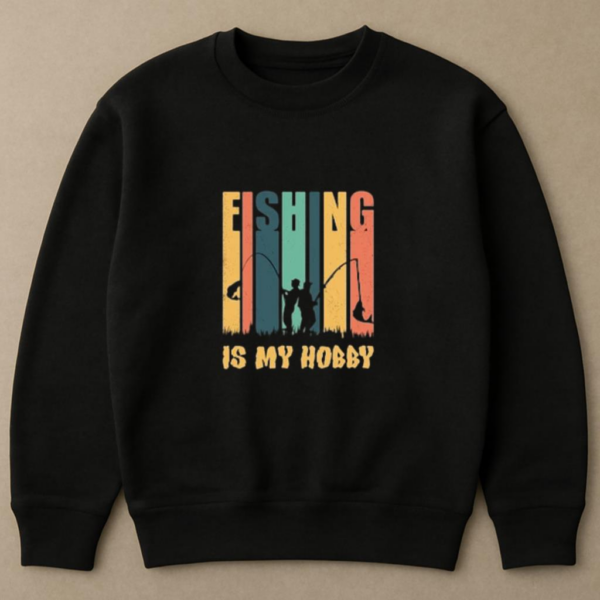 fishing design vector fly t Sweatshirt - Image 4