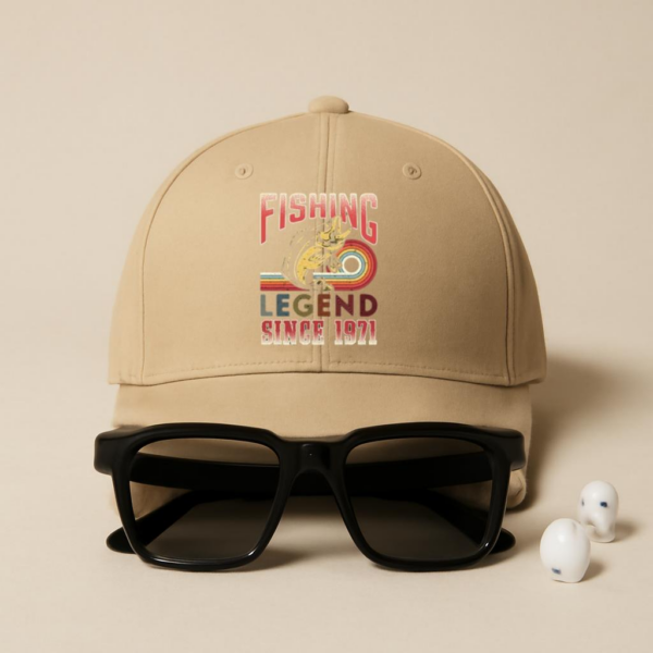fishing legend since vintage Cotton Baseball Hat - Image 4