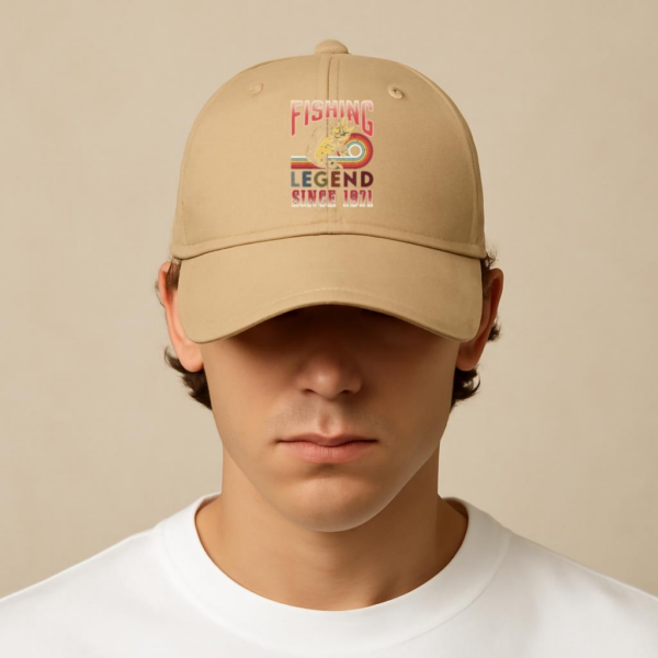 fishing legend since vintage Cotton Baseball Hat - Image 3