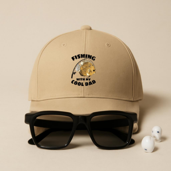 fishing my cool dad t Cotton Baseball Hat - Image 4