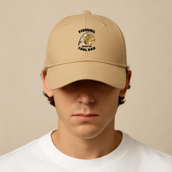 fishing my cool dad t Cotton Baseball Hat - Image 3