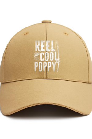 Fishing Papa Daddy Reel Cool Poppy Cotton Baseball Hat