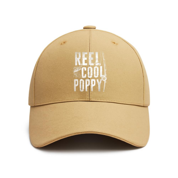 Fishing Papa Daddy Reel Cool Poppy Cotton Baseball Hat