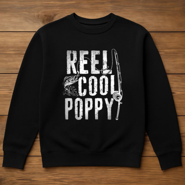 Fishing Papa Daddy Reel Cool Poppy Sweatshirt - Image 3