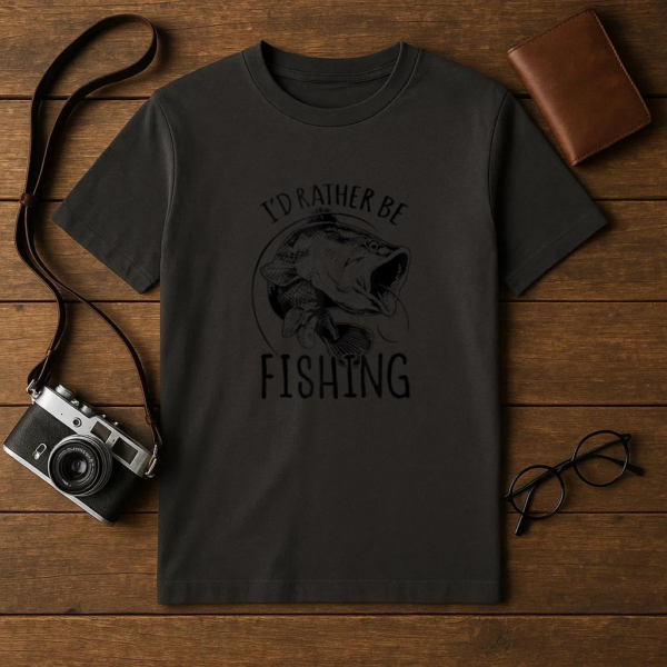 I_d Rather Be Fishing Bass Fisherman T-Shirt - Image 4