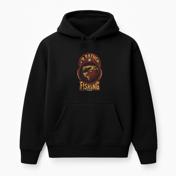 id rather be fishing typographic Hoodie