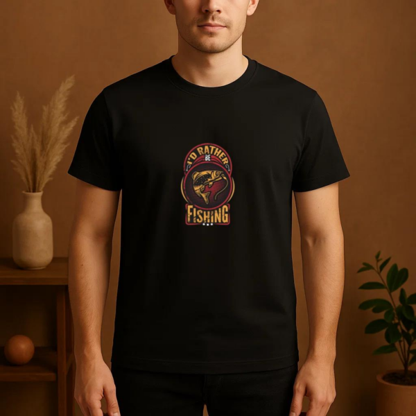 id rather be fishing typographic T-Shirt - Image 4
