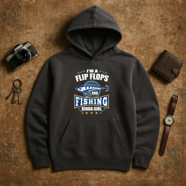 I_m A Flip Flops And Fishing Kinda Girl Hoodie - Image 3
