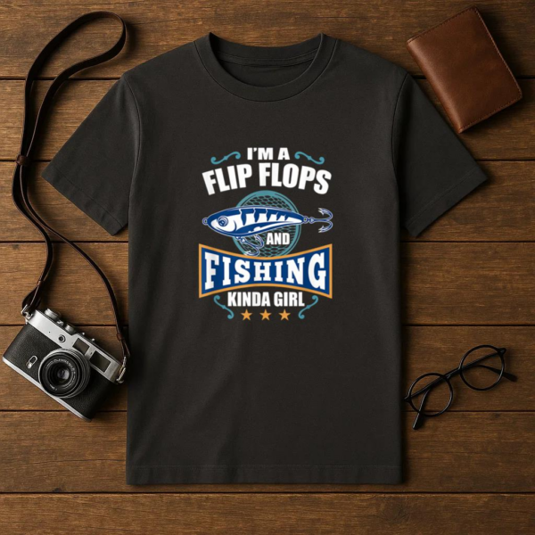 I_m A Flip Flops And Fishing Kinda Girl T-Shirt - Image 4