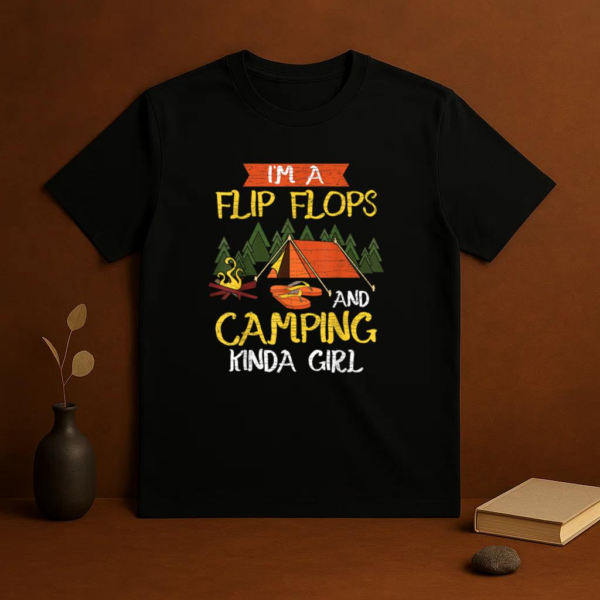 Im A Flip Flops Camping T-Shirt - Image 3