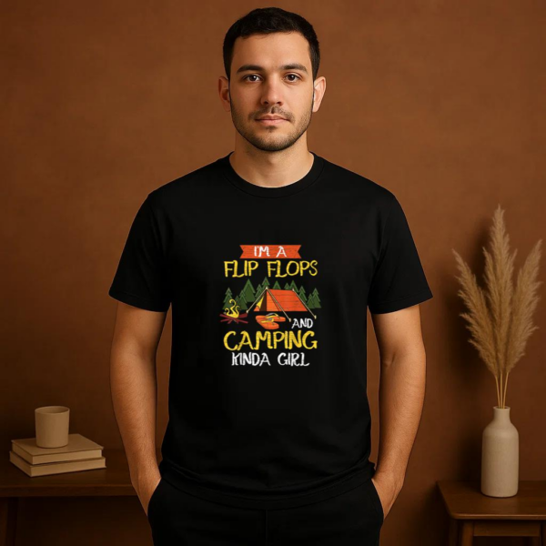 Im A Flip Flops Camping T-Shirt - Image 2