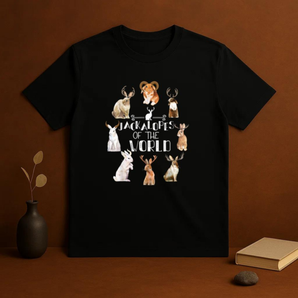 Jackalopes Of The World Camping Rabbit Bunny T-Shirt - Image 3
