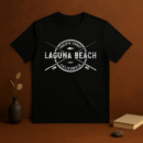 Laguna Beach CA Vintage Crossed Fishing Rods T-Shirt