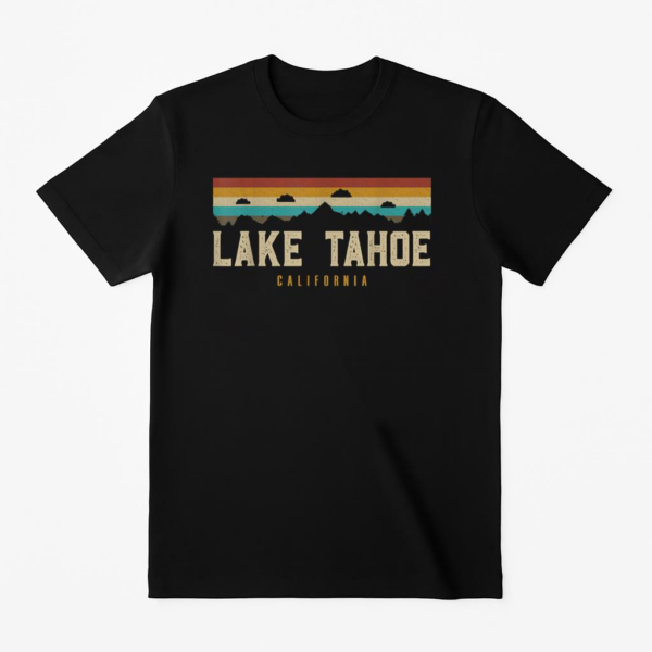 Lake Tahoe Vintage Mountains Hiking Camping California T-Shirt