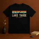 Lake Tahoe Vintage Mountains Hiking Camping California T-Shirt
