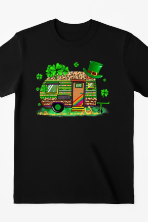 Leopard Shamrock Camping RV T-Shirt