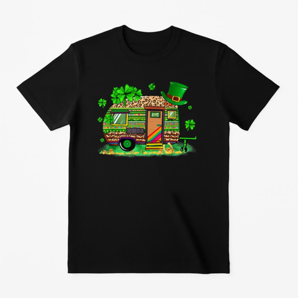 Leopard Shamrock Camping RV T-Shirt