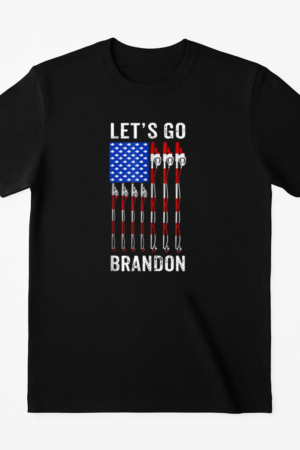 Let_s Go Brandon American USA Flag Fishing Pole T-Shirt