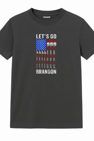 Let_s Go Brandon American USA Flag Fishing Pole T-Shirt