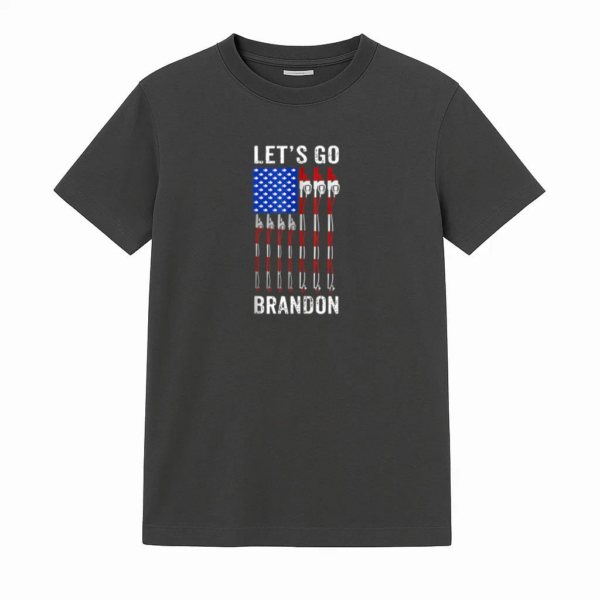 Let_s Go Brandon American USA Flag Fishing Pole T-Shirt