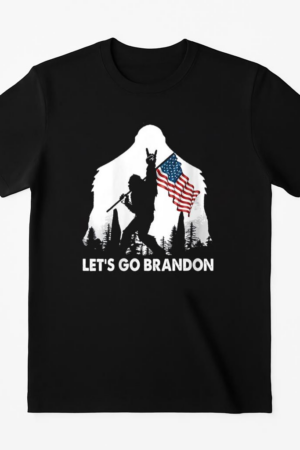 Lets Go Brandon Camping Bigfoot T-Shirt