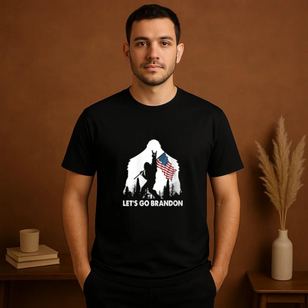Lets Go Brandon Camping Bigfoot T-Shirt - Image 2