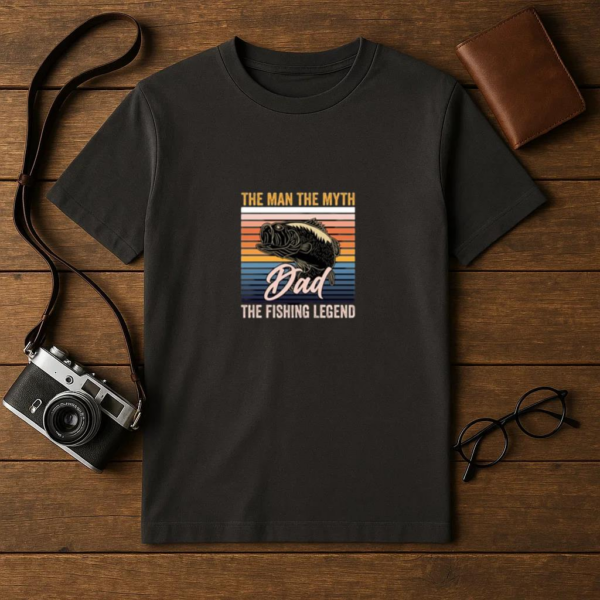 man myth dad fishing legend T-Shirt - Image 4