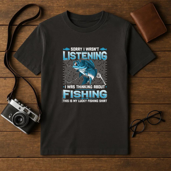 Man Peaceful Cartoon Fishing T-Shirt - Image 4